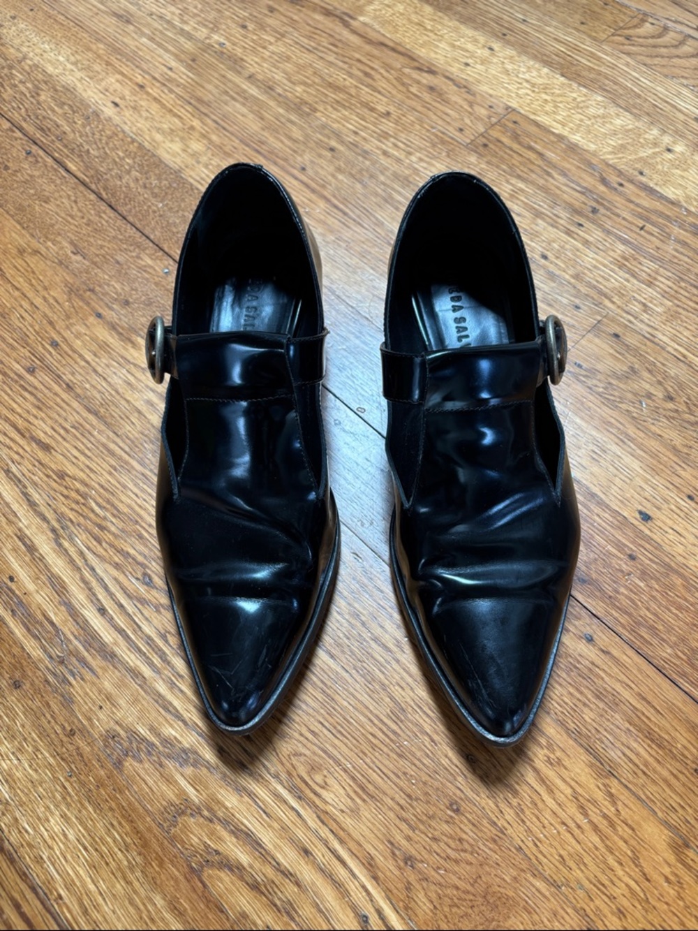 Freda Salvador Kahlo Black Patent Leather Mary Janes